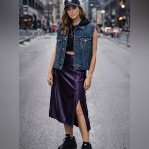 A Golde Dark Blue Denim Vest XL NEW